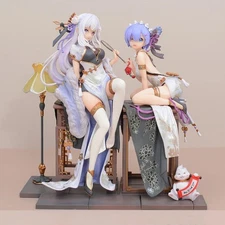Anime Figure Inspired by Rem & Emilia Graceful Beauty Ver. 1/7 Scale Unbranded
