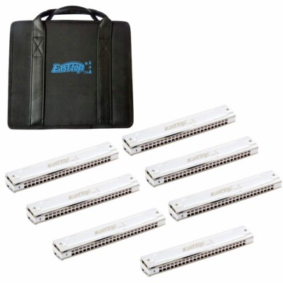 EASTTOP Mundharmonika Set 24-Loch Professionelle Tremolo Mundharmonikas T2406S