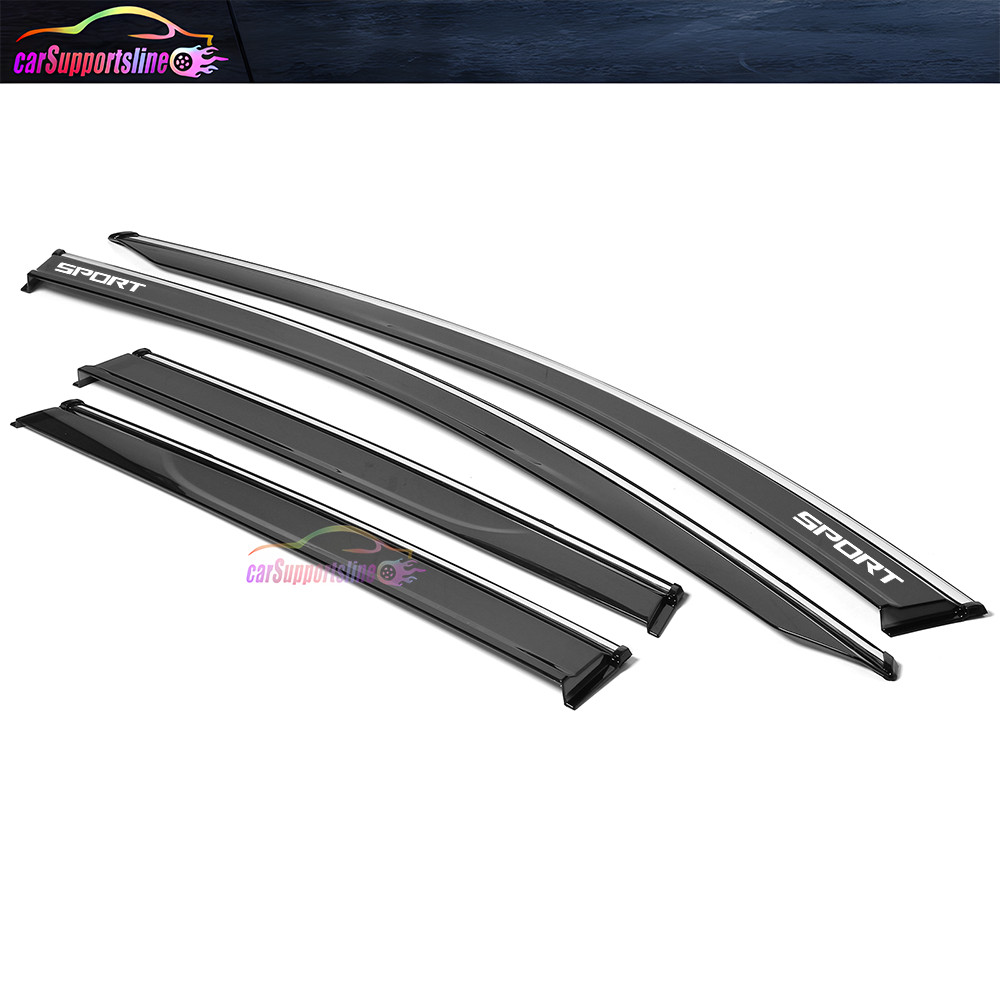 Window Visor Fit For 15-24 Nissan Murano Polycarbonate Shade Vent w/ Chrome Trim