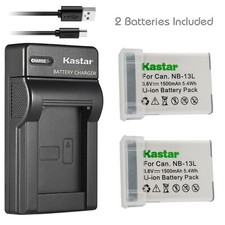 Kastar 2 NB-13L Battery  Charger for Canon PowerShot G5X II, G7X Mark2/3 G9X II