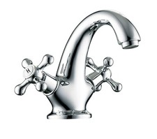 Waschtischarmatur NOSTALGIE 2 Badarmatur, Zweigriffarmatur, verchromt