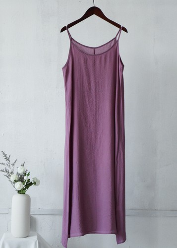 Mujeres Camisola Completa Slip Enagua Ropa de dormir Algodón Seda Cami Falda Larga Vestidos - Imagen 22 de 22