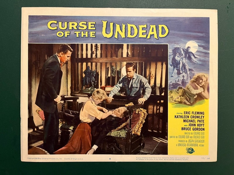 Curse Of The UNDEAD 1959 Original Movie Lobby Card #8 Dracula Vampire Horror 