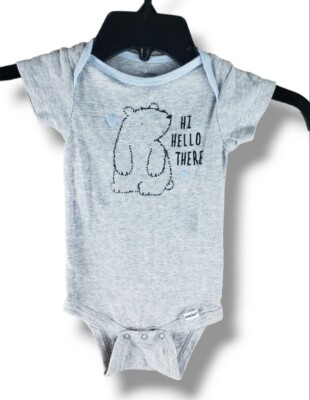 Gerber Gray Baby Onesie Gerber Baby Onesie® 6-9 M Hi Hello There