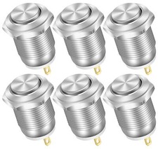 6pcs 12mm Momentary Push Button Switch 12v Waterproof Power Pushbutton Small Rou