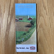 Texaco Map North Dakota South Dakota Black Hills 1968 Gas Oil Advertising