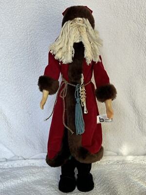 Brinn's Brinns 1994 Santa Collection 13 Inch tall Fabric Stuffed Doll Grannycore