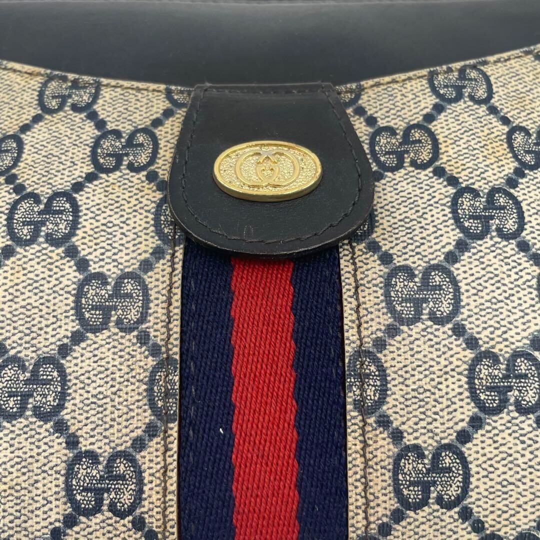 Vintage GUCCI Sherry line GG pattern clutch bag PVC leather