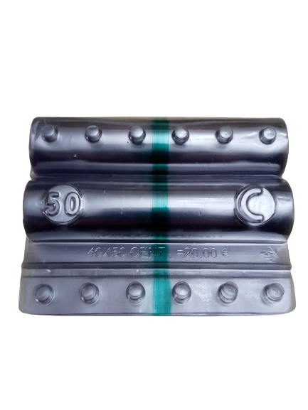 200 Blister Per Monete Da 10 Centesimi - PVC Riciclato, Fascia Blu, Embossing Per Non Vedenti