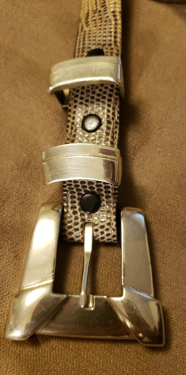 Jeff Deegan nickel belt 1988 Jeff Deegan Nickel Buckle and Beautiful Genuine Lizard  main image 4