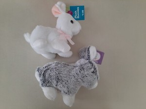 EASTER 7.5" PLUSH RABBITS SWEET SPROUTS GRAY WHITE & PLUSH BUNNIES ALL WHITE
