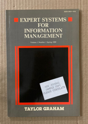 Expert Systems For Information Management Vol 1 No 1 - FIRST ED! -Paperback 1988