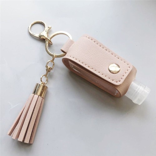 Portable Hand Sanitizer Holder Leather Squeeze Bottle Refillable Containers - Picture 11 of 13