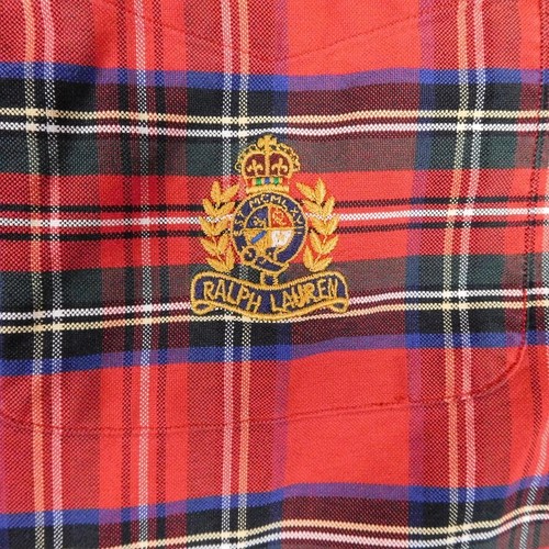 Vintage Ralph Lauren Shirt Mens Large Red Plaid Crest Logo Sport Button Down 90s - Picture 6 of 13