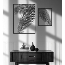 Wall Decoration, Wooden Openwork Decorative 2  Leaf Panels  3D