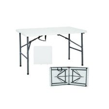 Tavolo set birreria pieghevole in HDPE bianco cm.122x60x74H per bar giardino