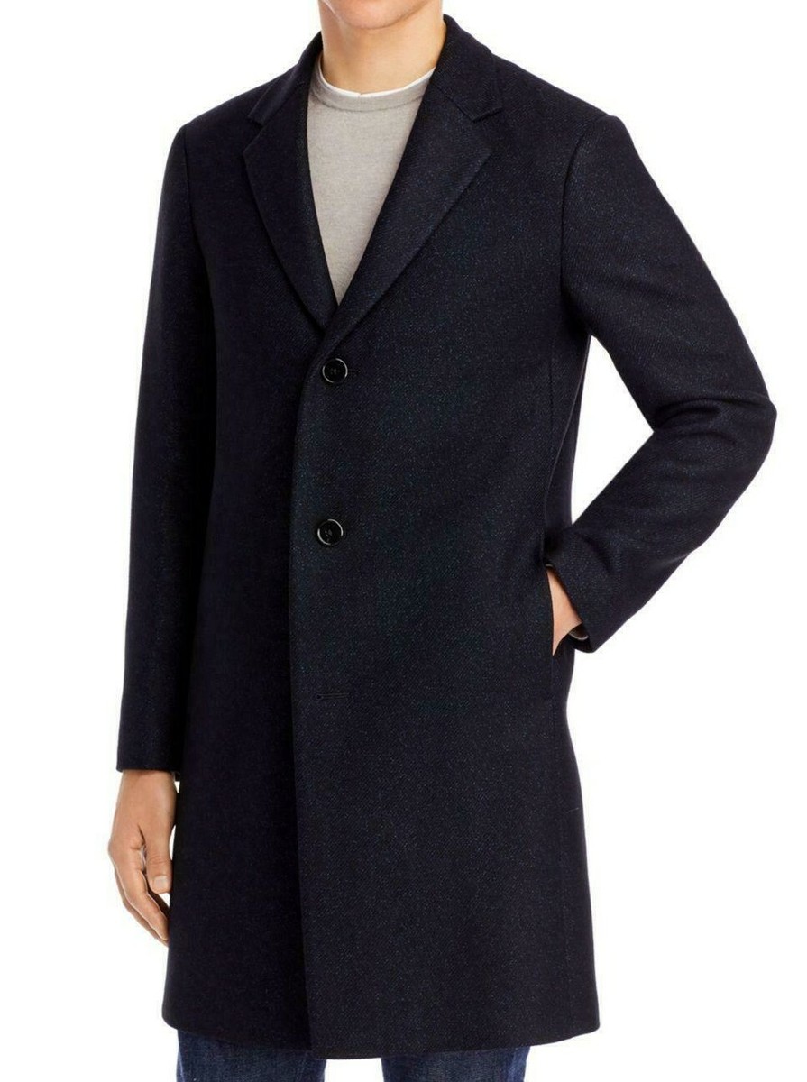 THEORY SzL SUFFOLK B DONEGAL FLECK MELTON WOOL COAT BLACK