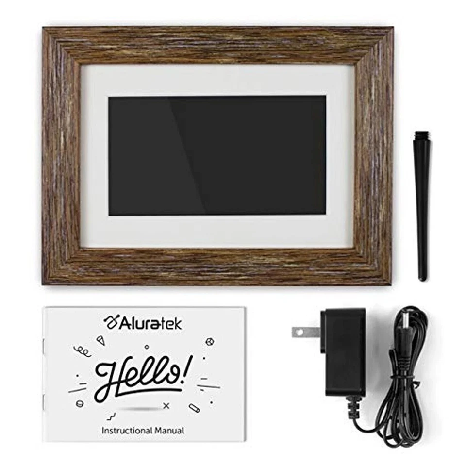 Moldura digital Aluratek 7" madeira desgastada, recurso de apresentação de slides automática, USB/... - Imagem 4 de 4