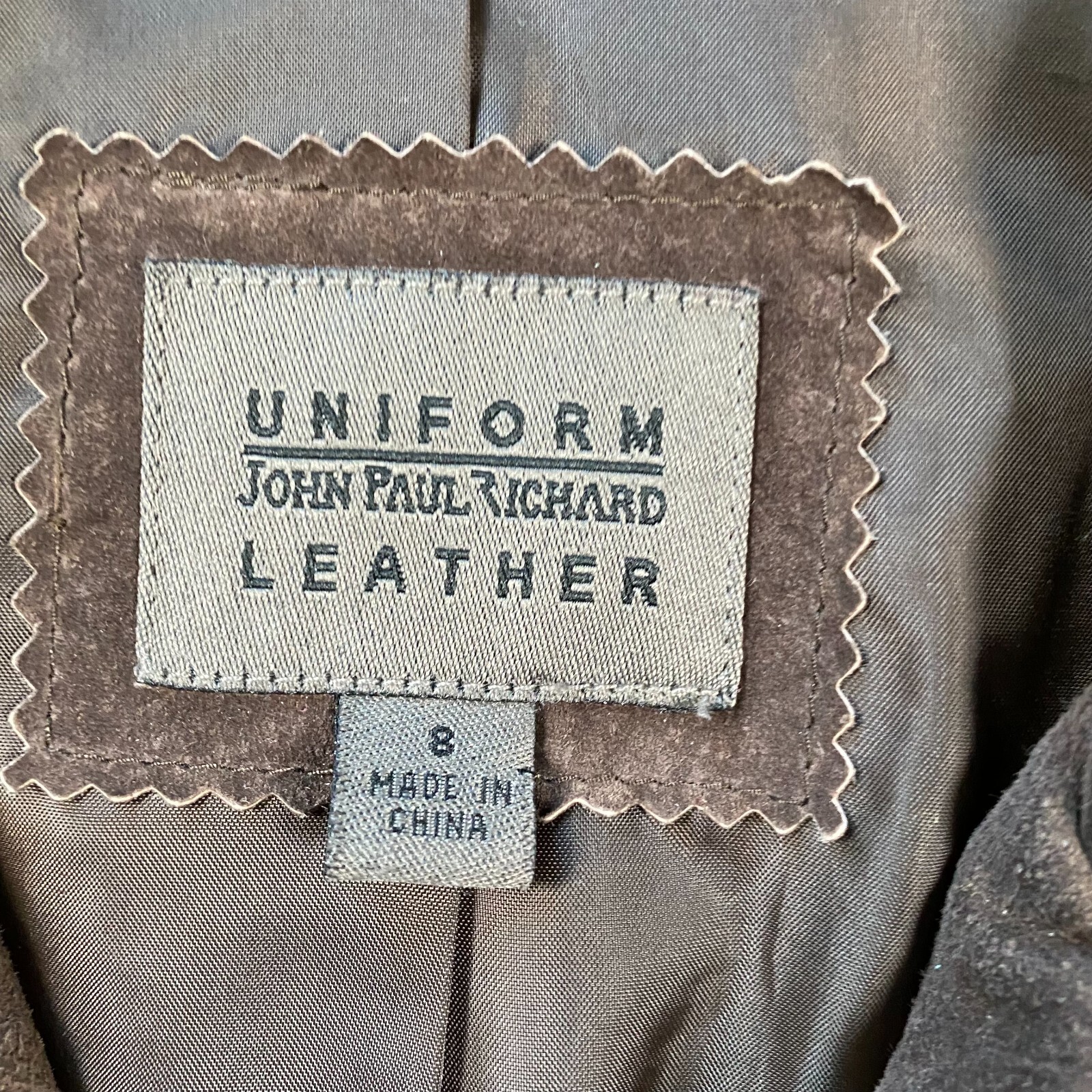Uniform John Paul Richard Leather Jacket 8 Brown Sued… Gem