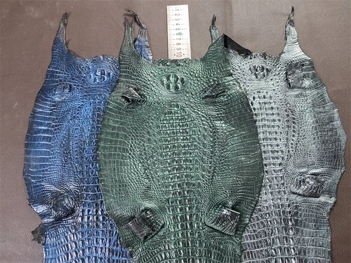 Real Alligator Crocodile Skin Leather Hide Exotic Soft Pelt DIY Craft Multicolor - Picture 10 of 40
