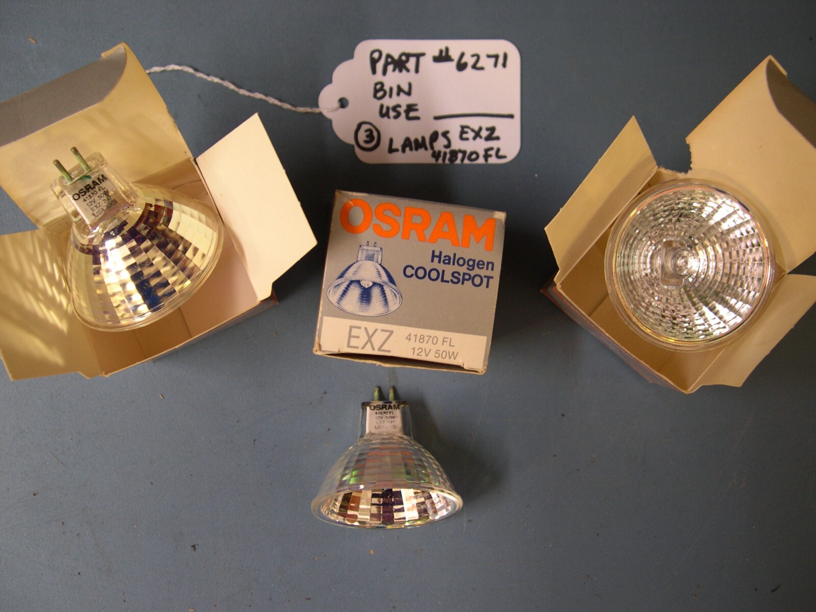 LOT OF 3 OSRAM 41870 FL  STANDARD 50W 12V LIGHT LAMP BULB  G
