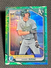2024 Bowman Chrome GREEN LUNAR REFRACTOR Daniel Susac, item 1