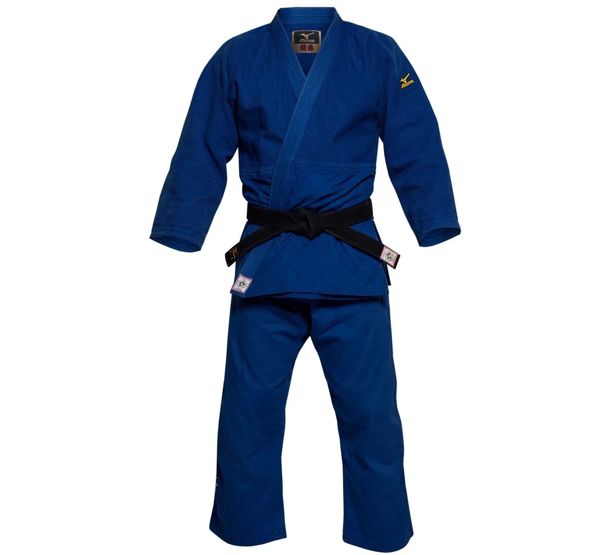 ◆MIZUNO◆FX logo welding waist belt down jumper◆ Mizuno Yusho Judo gi Blue Size 1.5 IJF Red Label Judo Jacket