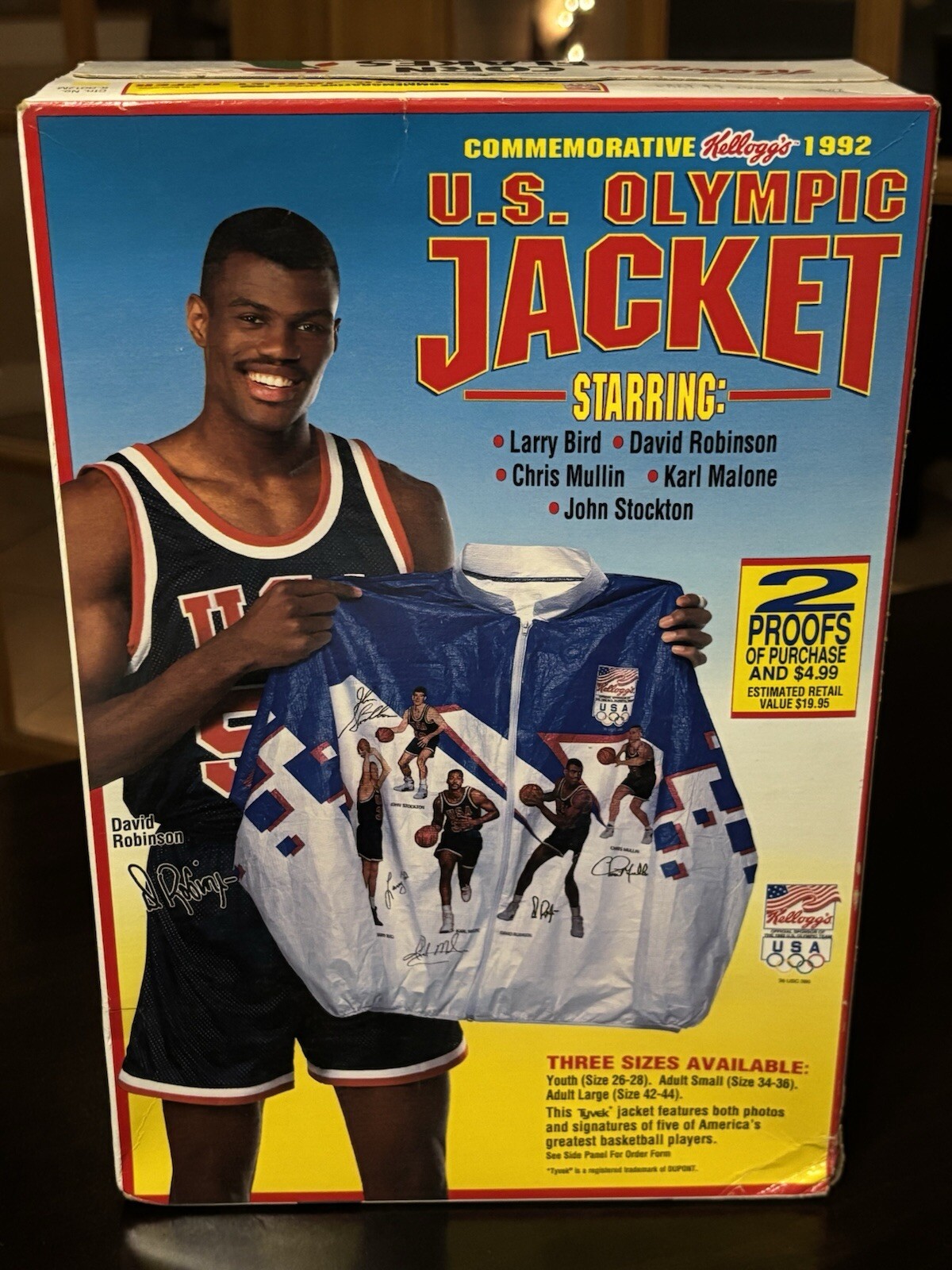 KELLOGGS CORN FLAKES LARRY BIRD USA DREAM TEAM BOX 1992 CEREAL SEALED ...