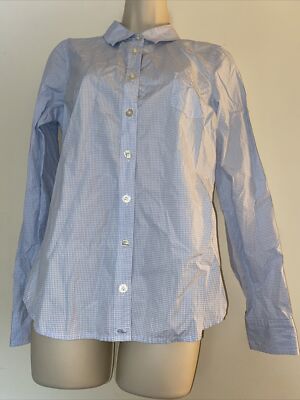 Vineyard Vines Relaxed Fit Plaid Shirt Button Up Blouse Whale Logo Womens Size 4