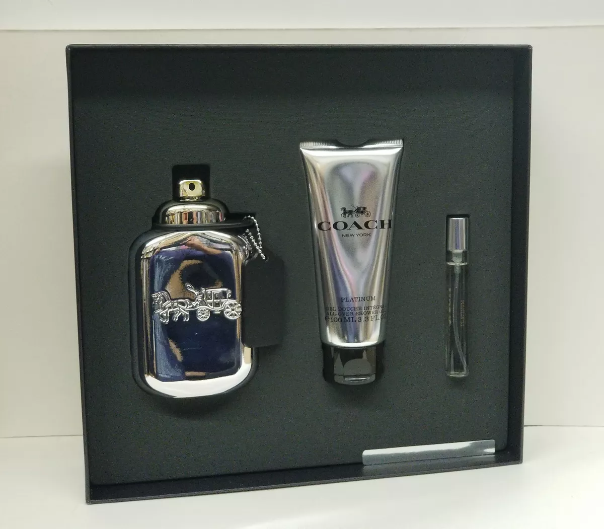 COACH NEW YORK PLATINUM 3pc GIFT SET 3.4OZ EDP SPRAY BY COACH FOR MEN