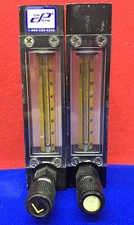 QTY OF 2 - COLE-PARMER 65mm FLOWMETERS CORRELATED