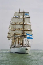 Ship With Sails Furled Watercraft Painting Print Wall Art Home - POSTER 20x30