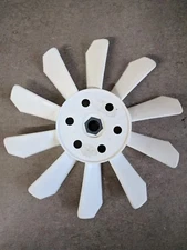 OEM White John Deere MIA880501 transmission cooling fan 8.5" CCW 10 blade Hex