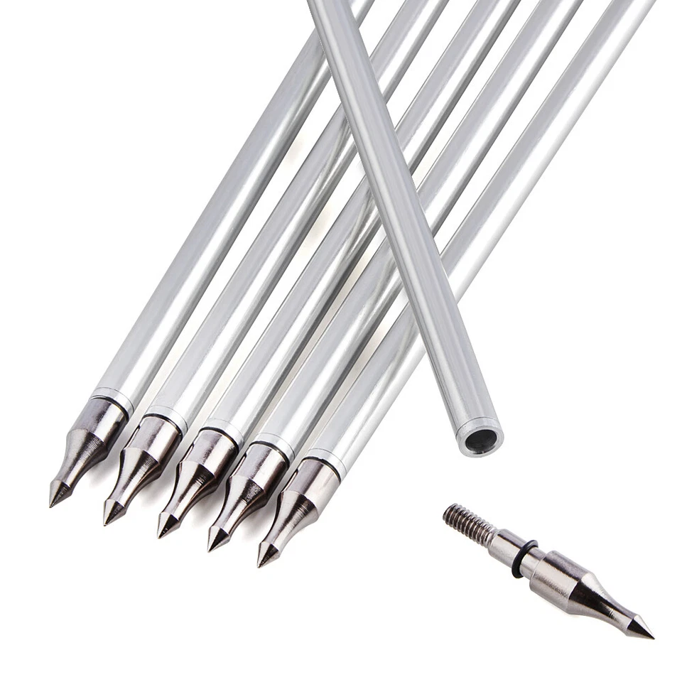 30'' Aluminum Arrow Turkey Feather SP500 Screw Arrowhead Recurve Archery Hunting - Image 2 of 4