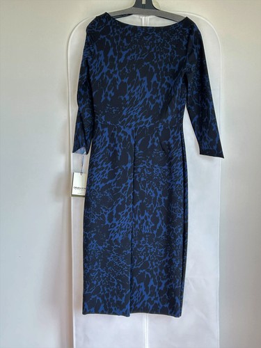 NWT Chiara Boni La Petite Robe Lorne Dress 8U.S./44IT Wilderness Blue MSRP$695 - Picture 5 of 8