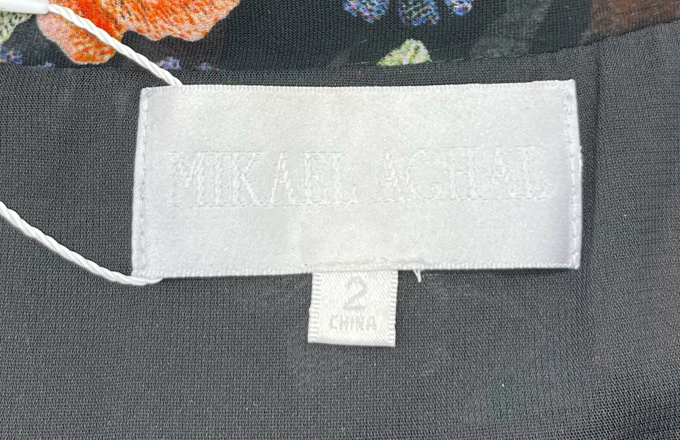 Vestido Mikael Aghal Estampado Floral Volantes En Niveles Botón Delantero Talla 2 Foto 4 de 4