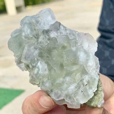 138g  Rare transparent white cubic fluorite mineral crystal sample/China