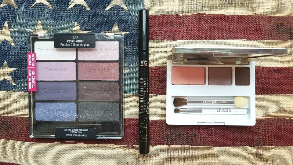 Eyeshadow + Liner trio: CliniqueTrio, Wet n Wild Petal Pusher & NYX Indigo Blue - Image 2 of 4