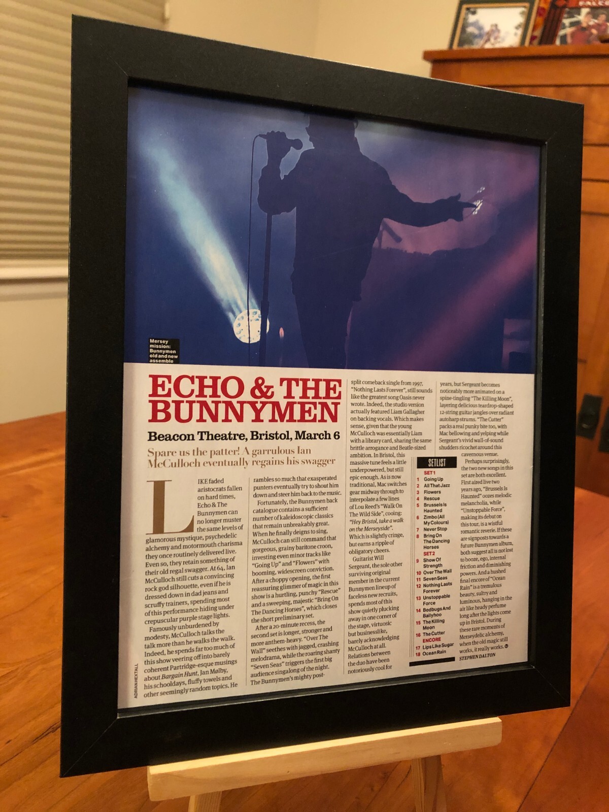 Framed Original Echo & The Bunnymen 2024 Live Concert Tour Magazine Ad Page