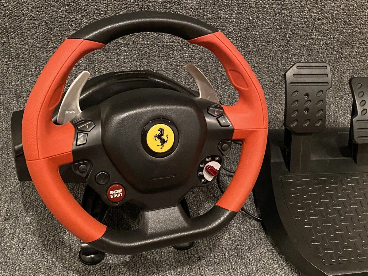 Xbox One Thrustmaster Ferrari 458 Spider Racing Wheel & Pedals •Near Mint•