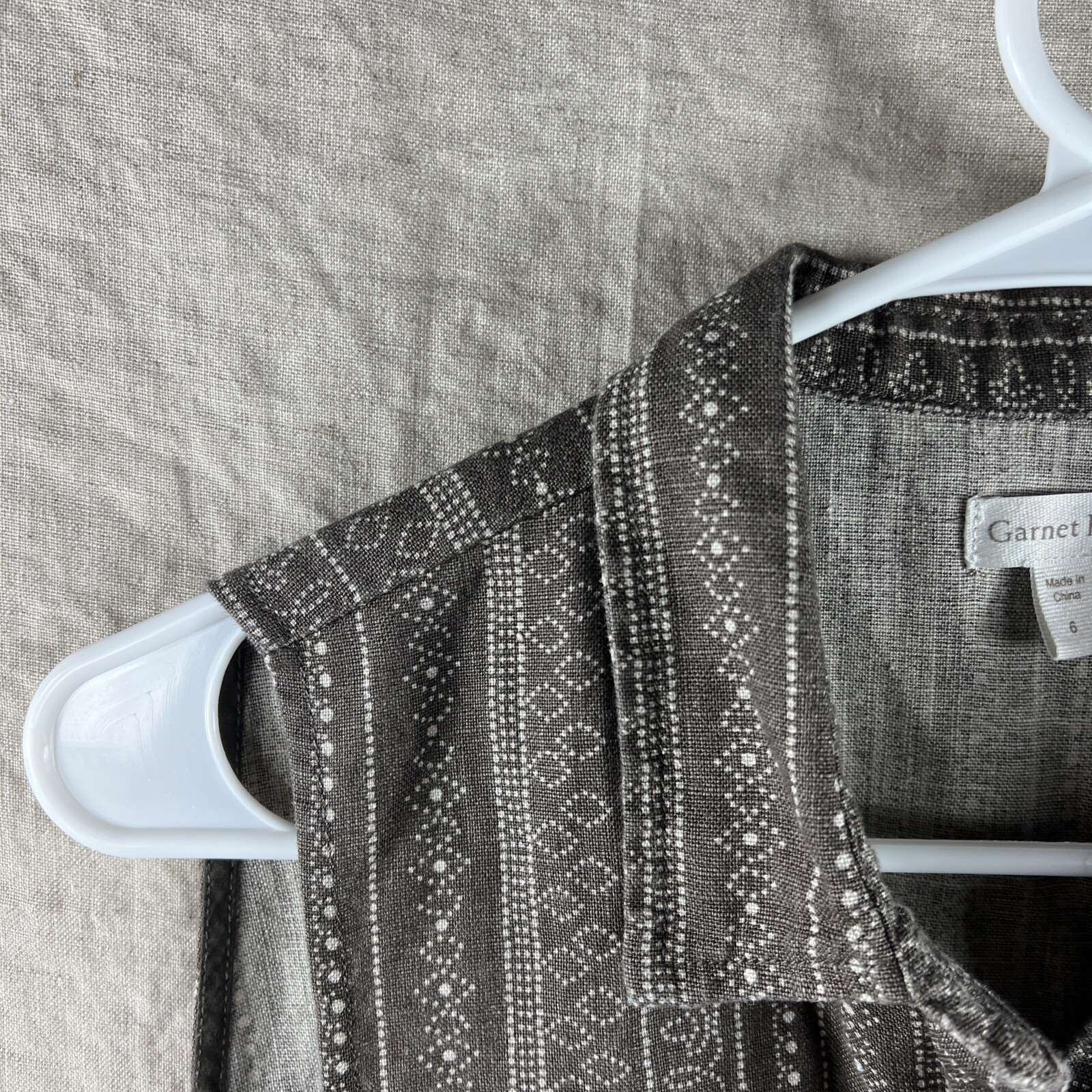 Garnet Hill Women's Brown Patterned Button Up Col… - image 9