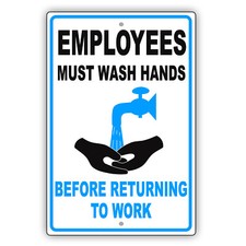 Employees Must Wash Hands Before Returning To Work Company Policy Notice Sign