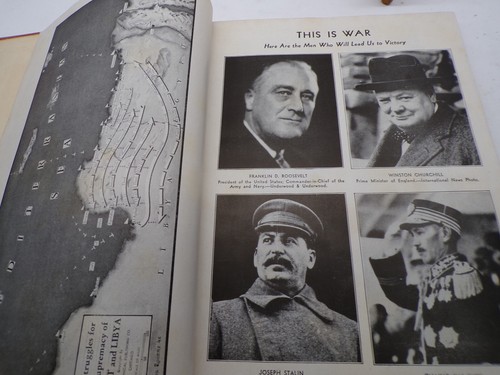 1943 Monarch Atlas of the World Book Pictorial Review of WW2 HC Used Maps Photos - Picture 5 of 14