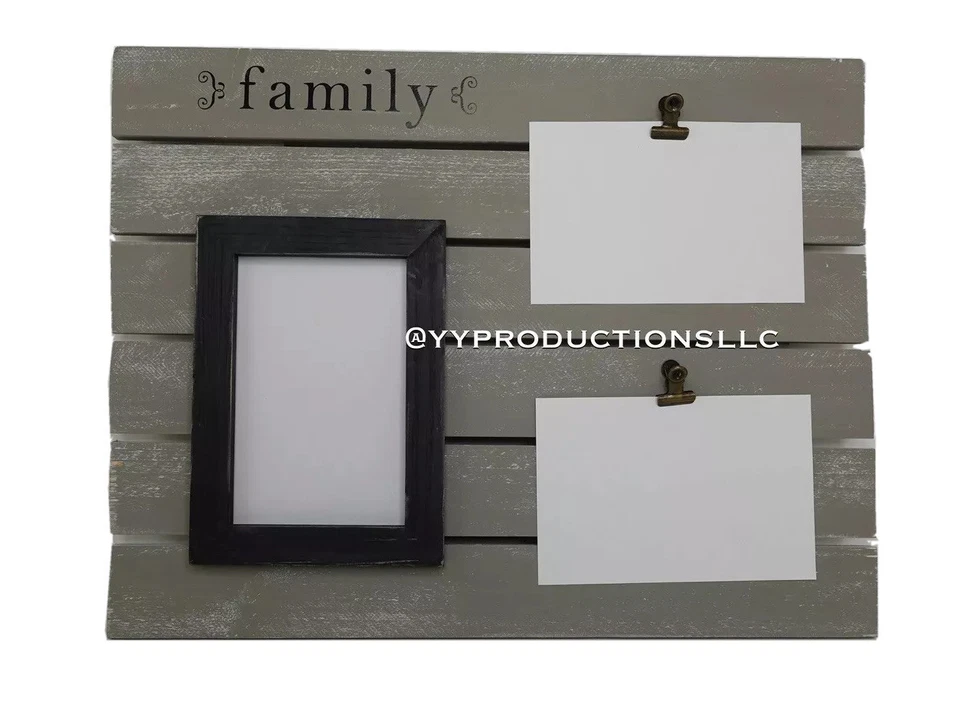 Pine Wood Family Photo Collage Frame Display Board wFast Ship - Image 2 of 4