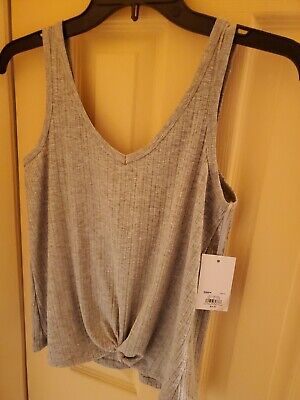 So Juniors Girls Double V Neck Tank Top XS New with Tags Gray