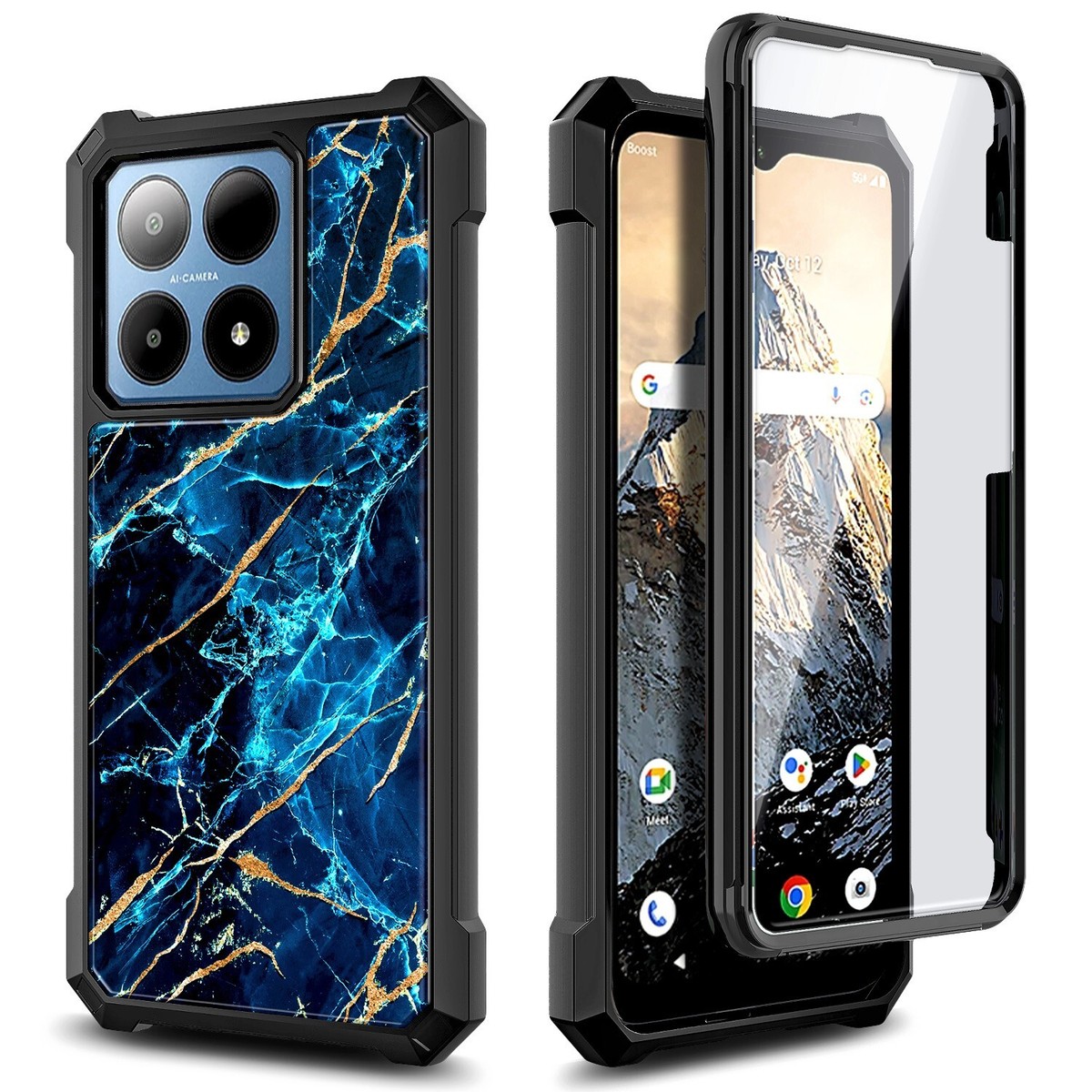 For Boost Summit 5G (2024) Phone Case Full Body Protector Cover Tempered  Glass