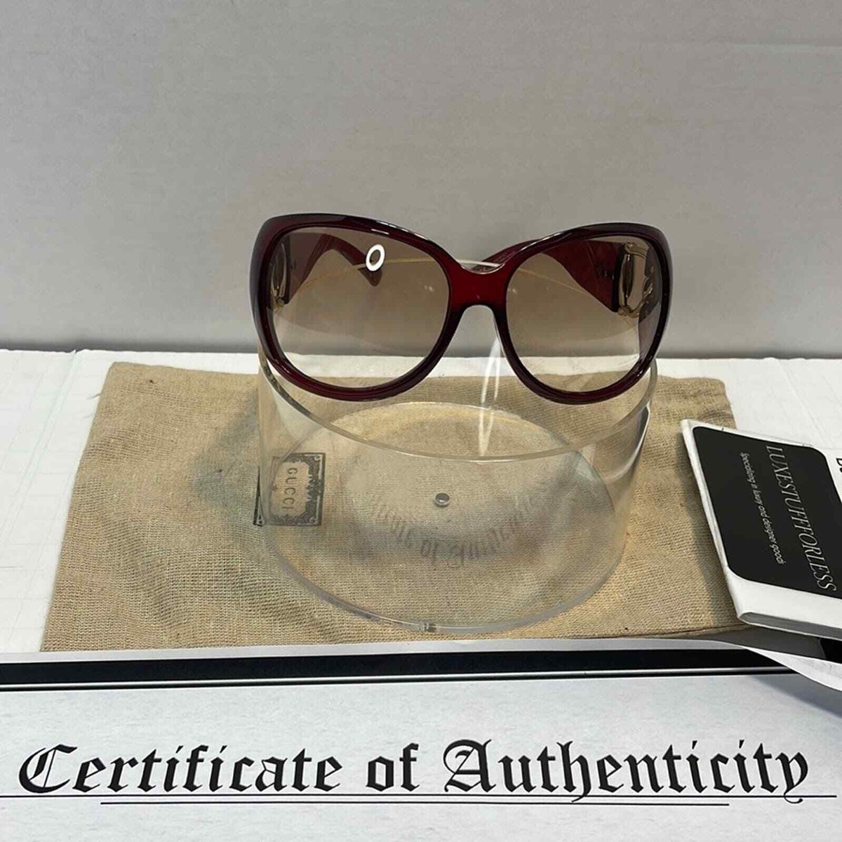 Authentic GUCCI Horsebit red brown sunglasses with bag lense  display picture 1