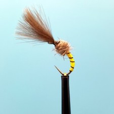 3 x BARBLESS CDC YELLOW OWL TROUT FLIES  Sizes 12,14,16,18,20 Available