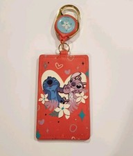 Loungefly Disney Lilo and Stitch Angel Valentines Day Lanyard ID Holder NEW