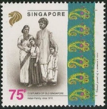 Lot 4636 Singapore 1992 75c Singapore Costumes of 1910 (Indian Family) MNH stamp